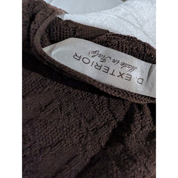 D. Exterior Women's Size Medium Made In Italy Brown Tunic Top Shirt Cotton EUC - Picture 8 of 16